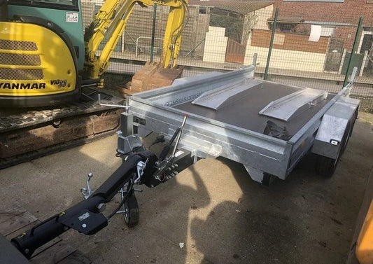 Remorque porte - engins HUBIERE TPS26 – 2,6 tonnes – double essieu – occasion - AMB