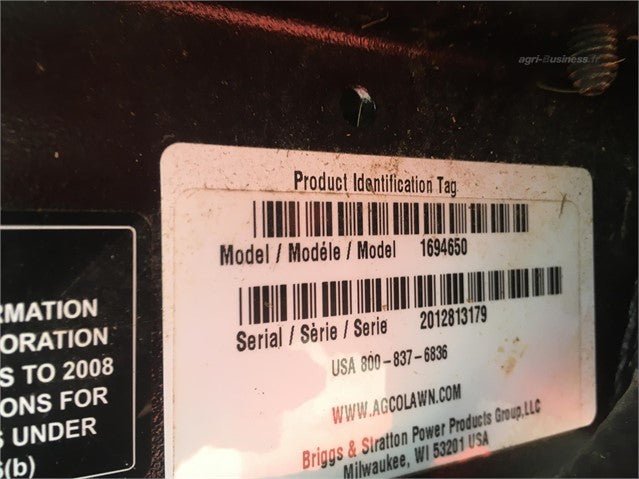 Tondeuse autoportée AGCO 2027H 2009 27 ch - AMB